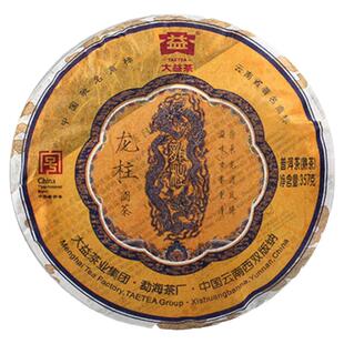 破损 大益龙柱圆茶2012年201批普洱茶熟茶 宫廷嫩芽料12年陈357g