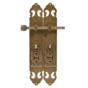 中式柜门拉手仿古家具抽屉装饰把手老式门锁门鼻柜子纯黄铜拉手