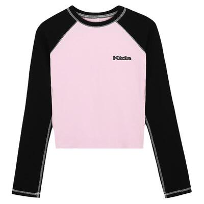 KTDA插肩长袖T恤辣妹内搭短款