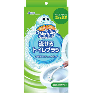 日本庄臣Johnson一次性马桶刷厕所含清洁厕剂无死角套装替换刷头