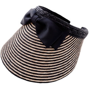 牛货!日系贵pai元!双层蝴蝶结UV CUT98%防晒遮阳帽空顶帽子草帽