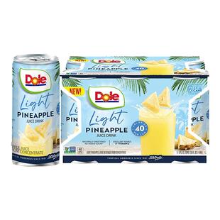DOLE都乐进口轻甜菠萝汁果汁饮料饭搭子饮品清爽解腻177ml*6罐