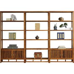 红木家具刺猬紫檀花梨木书架书柜三件套组合实木新中式展示置物架