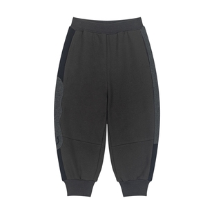 马拉丁儿童裤子26春装新款中性小童轻户外可爱小树笑脸针织长裤