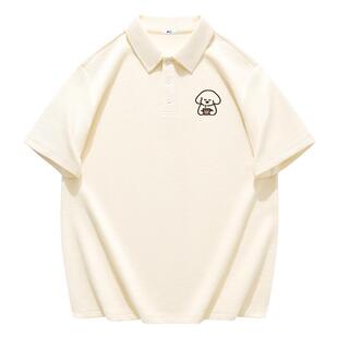 回力短袖polo衫男款夏季学院风青少年男生重磅华夫格翻领正肩t恤Y