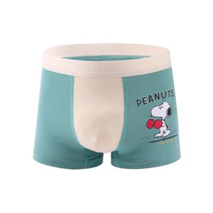史努比儿童冰丝内裤男童夏季薄款纯棉莫代尔男孩宝宝平角透气短裤