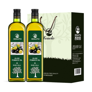 西奥图 西班牙进口食用油取自油橄榄500ml*2瓶礼盒装年货送礼团购
