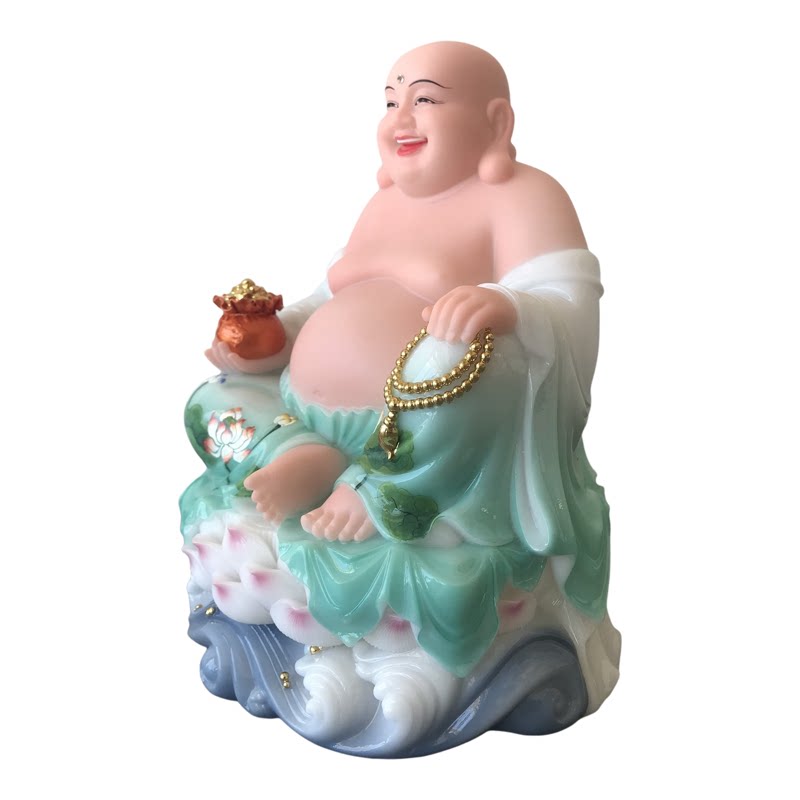 汉白玉弥勒佛笑佛像体弥勒佛祖菩萨家用客厅招财佛堂全堂佛摆件
