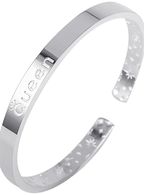 女王风皇冠闺密学生森系银镯子