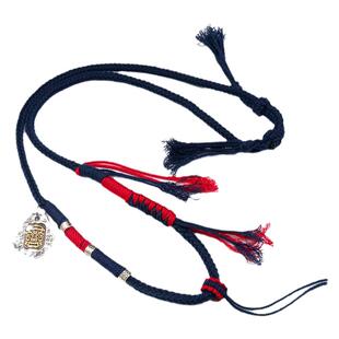 藏式手工精编佛牌绳藏青色唐卡绳民族风藏族红蓝配扎基拉姆 TG156