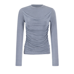 OTHERSTORE 沙丘美学 假两件荡领显瘦针织T恤女设计减龄修身上衣