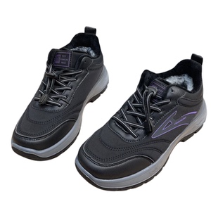 健步鞋女款加绒保暖2025冬季平底一脚蹬妈妈中年老人运动防滑女鞋