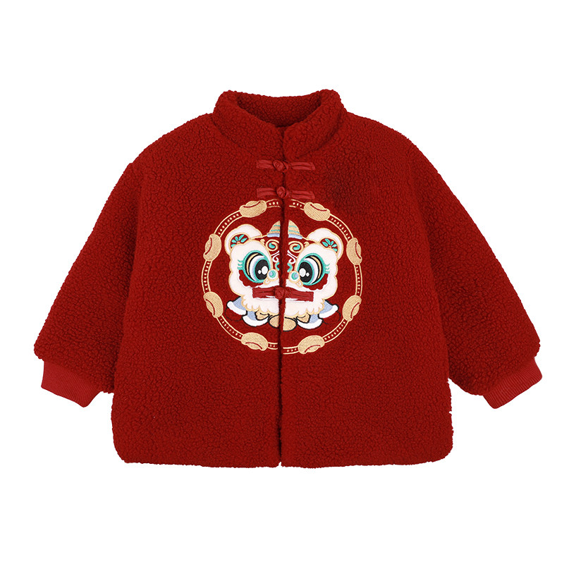男童拜年服红色过年喜庆衣服2026新款冬季儿童唐装加厚男孩新年装