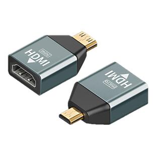 minihdmi转hdmi弯头转接头4Kmicro hdmi转接器迷你便携屏单反相机