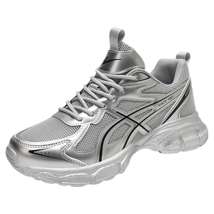 双星女鞋春秋网面透气运动鞋女厚底老爹鞋女ins潮百搭休闲跑步鞋