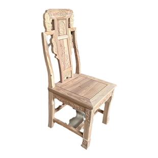 北方老榆木实木新中式单背椅白茬禅意白胚坯座椅配茶桌榫卯散装