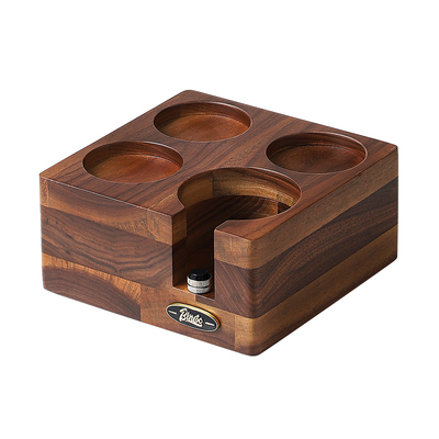 Bincoo咖啡压粉底座四孔胡桃木手柄收纳意式布粉器压粉锤咖啡器具