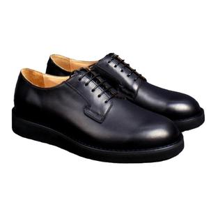 通勤德比邮差鞋工装商务低帮头层牛皮固特异手工实心鞋底大码46