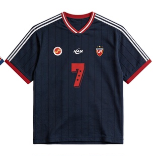 新款潮流情侣简约早春夏季插肩条纹字母印花V领短袖半袖T恤上衣