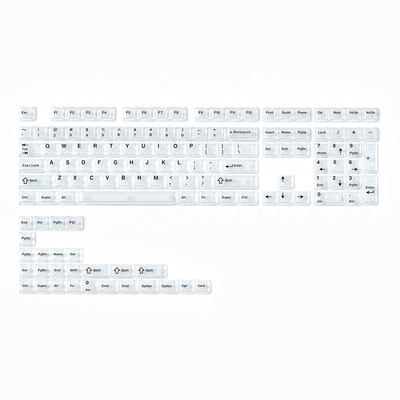 腹灵透明键帽客制化白雾黑61/68/75/84/87/98/99/104/108键冰晶键