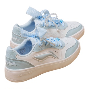 李宁板鞋女鞋2025初中生百搭新款女士增高休闲鞋小白鞋运动鞋学生