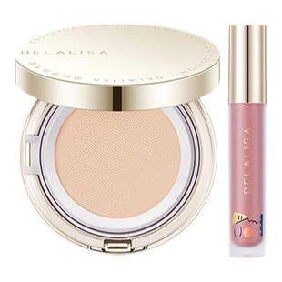 【裸妆套装】狄娜丽莎羽纱养肤气垫BB霜遮瑕提亮保湿丝绒雾面唇泥