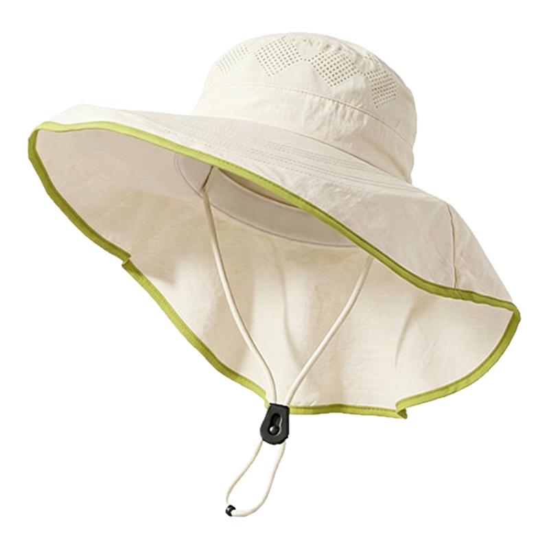 夏季女士户外大檐防晒护颈渔夫帽