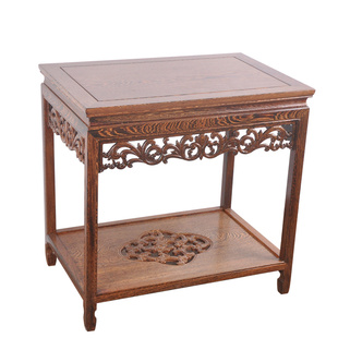 中式红木花架客厅花盆景架奇石置物架子实木鸡翅木花几家用鱼缸架