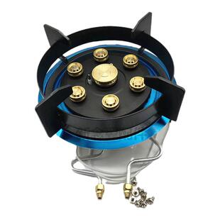 燃气灶配件改装猛火上进风7头火盖煤气灶配件加厚款铜盖7腔大火力