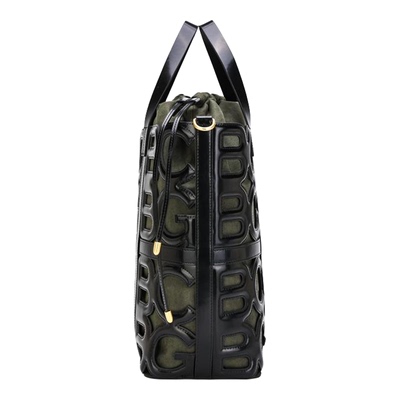 意大利进口真皮手提镂空托特包