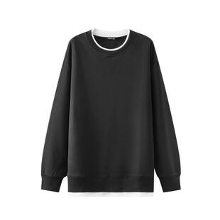 三福2025秋男士都市圆领卫衣 简约假两件设计478203