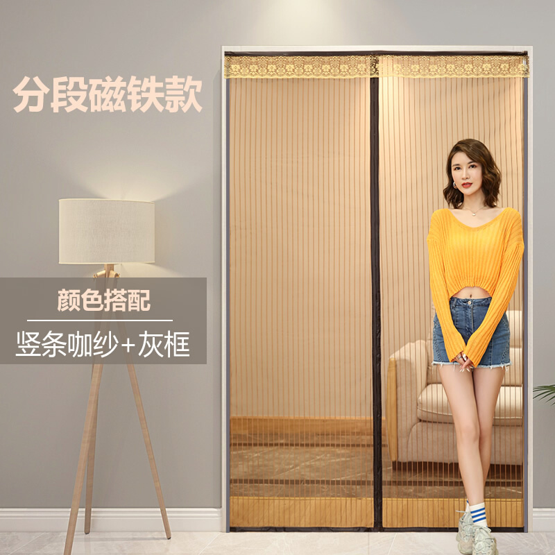 夏季防蚊纱窗纱网门帘防蚊高档家用大门纱门加密静音防虫软纱门帘