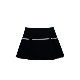 楠哥微胖mm高腰显瘦百褶半身裙女秋冬大码法式短款防走光黑色裙裤