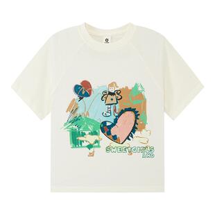 左西女童短袖t恤儿童纯棉上衣夏季2026新款大童女孩宽松半袖童装