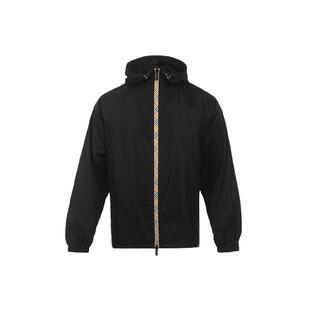 【自营】BURBERRY/博柏利男士格纹饰连帽拉链宽松薄款夹克外套