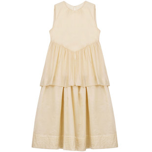 SourceWithU未闻花名 无袖法式气质双层裙温柔通勤韩系长款连衣裙