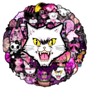 200张哥特暗黑粉色涂鸦贴纸个性行李箱笔记本电脑滑板机车头盔贴