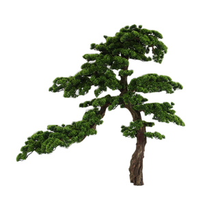 仿真迎客松大型仿真树罗汉松崖柏假树商场酒店装饰禅意摆件