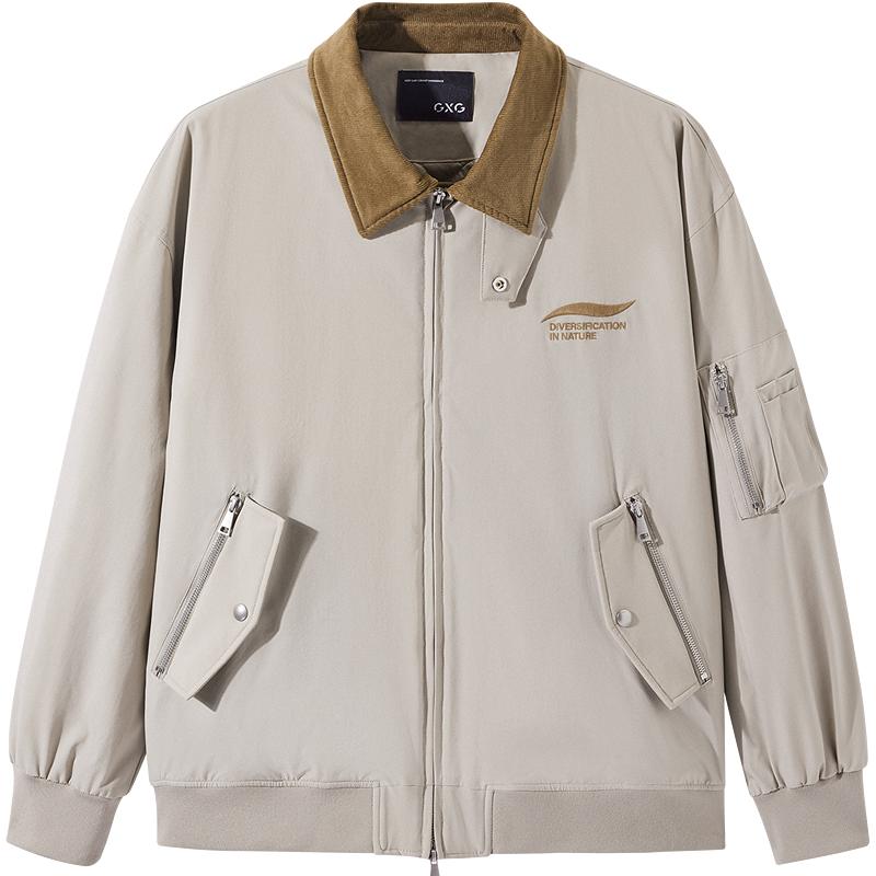 GXG男装 【三防】冬季复古底特律加厚夹克男通勤保暖棉服外套