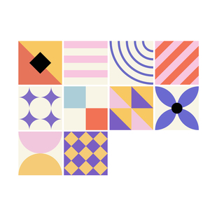 ins风多巴胺厨房防油贴纸孟菲斯几何灶台耐高温墙贴厕所防水贴画