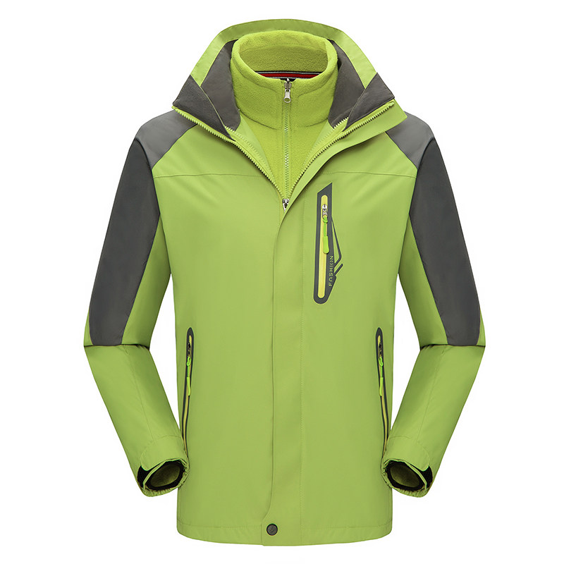 户外冲锋衣定制印LOGO男三合一女可拆卸两件套防风大码工作服绣字