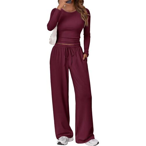 D 86332 Long Sleeve High Waist Pants Set 休闲长袖套装 专