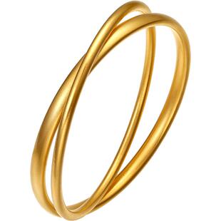 周六福双环古法黄金手镯女传承金镯子计价足金送女友新年礼物