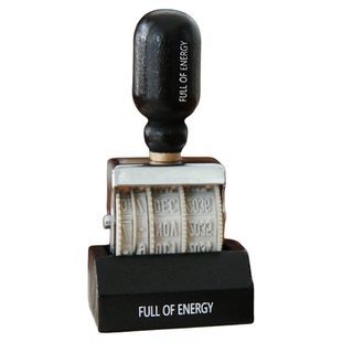 小日子不翻篇 复古木质手柄日期印章手帐diy工具滚轮日付日记素材