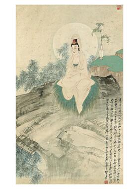 高清艺术喷绘画芯中堂立轴装饰画
