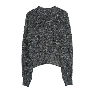 APPENDAGE秋冬新品美式慵懒复古保暖上衣女圆领花色纱线针织毛衣