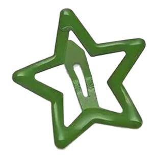 绿色星星发卡侧边星星可爱发夹绿彩色头饰y2k刘海五角星星小夹子