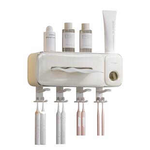 牙刷置物架洗脸巾一体高级感杯子漱口杯刷牙杯壁挂式免打孔牙刷架