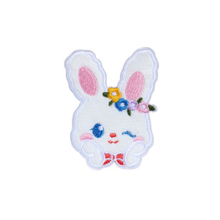 卡通兔子补丁贴儿童衣服羽绒服裤子破洞无痕修复补洞神器刺绣布贴