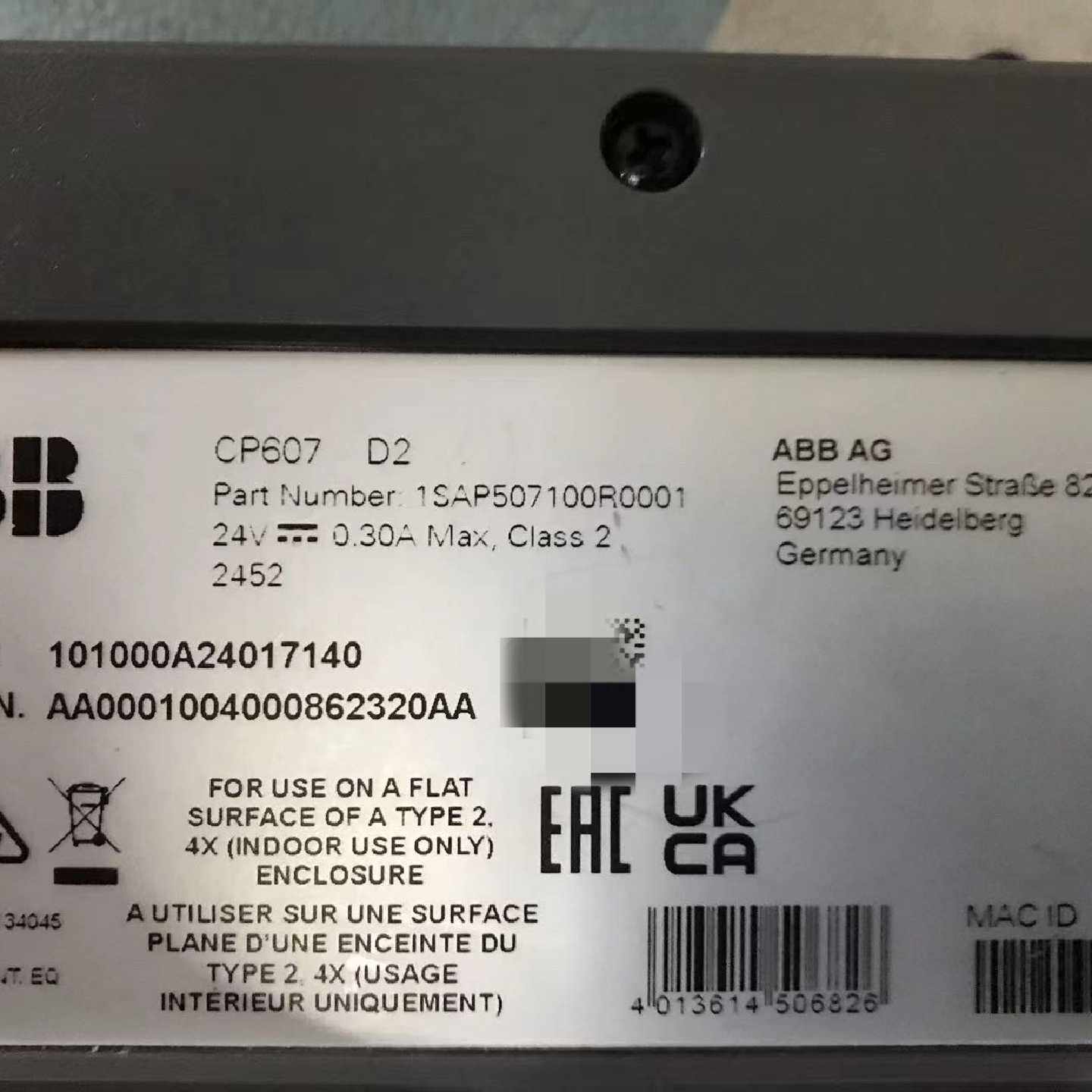 ABB触摸屏CP607D21SAP507100R000